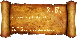 Klinszky Botond névjegykártya